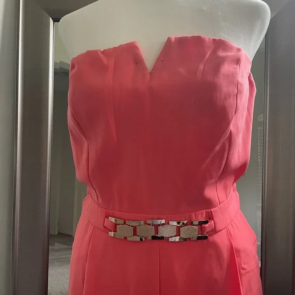 Fashion Union Pants & Jumpsuits | Coral With Gold Belt Jumpsuits | Color: Orange/Red | Size: S | Mssrm9's Closet